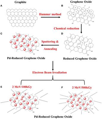 Improvement of NO2 Sensing Properties in Pd Functionalized Reduced Graphene Oxides by Electron-Beam Irradiation